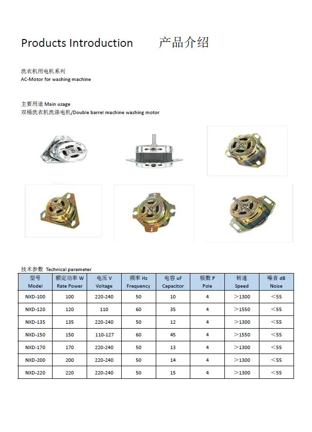 Twin-Tubs Washing Machine Yyg 60W Aluminium Winding Spin Motor